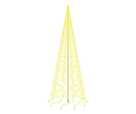 Brad de Crăciun cu țăruș, 3000 LED-uri, alb cald, 800 cm