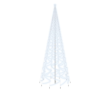 Brad de Crăciun cu țăruș, 3000 LED-uri, alb rece, 800 cm