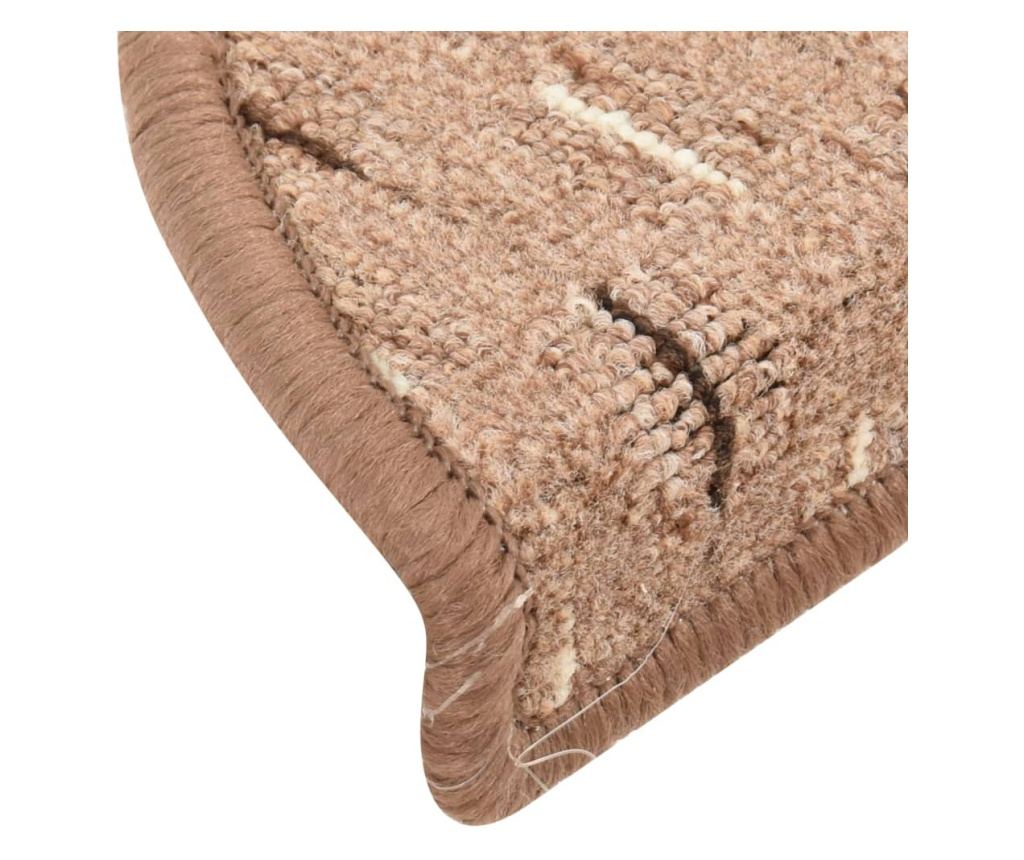 Tepih za stepenice, 15 kom., svijetlosmeđi, 65x25 cm - 8