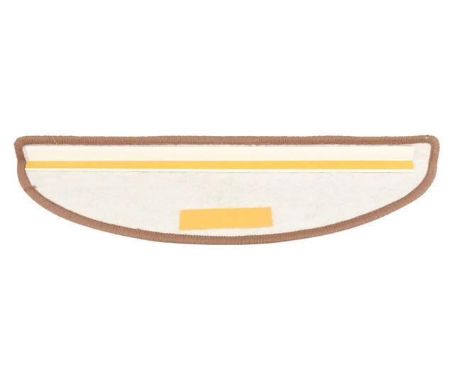 Tepih za stepenice, 15 kom., smeđa, 65x25 cm