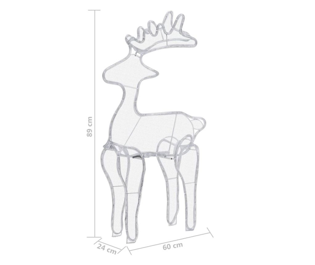 Božićni ukras jelen, s mrežom, 306 LED svjetala, 60x24x89 cm - 9
