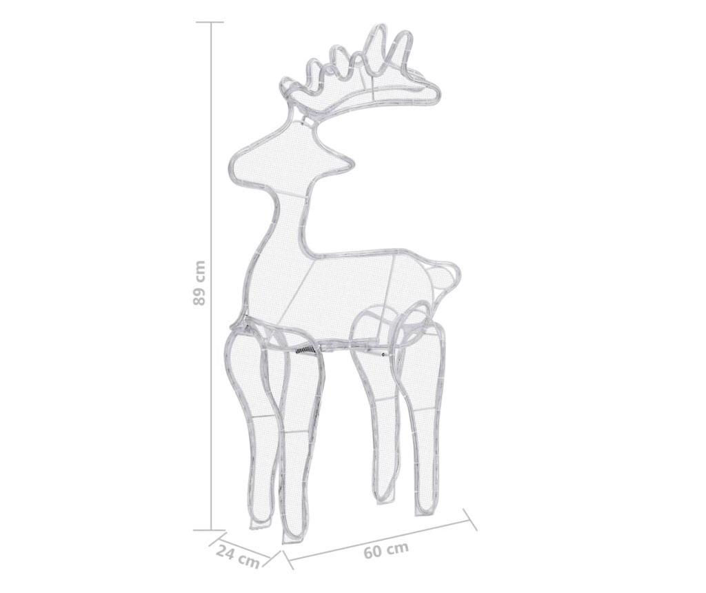 Božićni ukras jelen, s mrežom, 306 LED svjetala, 60x24x89 cm - 9