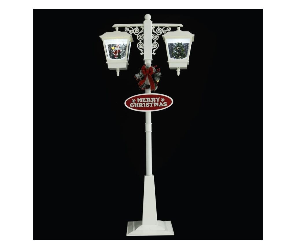 Ulična lampa s Djedom Božićnjakom, bijela/crvena, 81x40x188 cm, PVC - 4