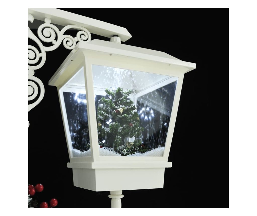 Ulična lampa s Djedom Božićnjakom, bijela/crvena, 81x40x188 cm, PVC - 8