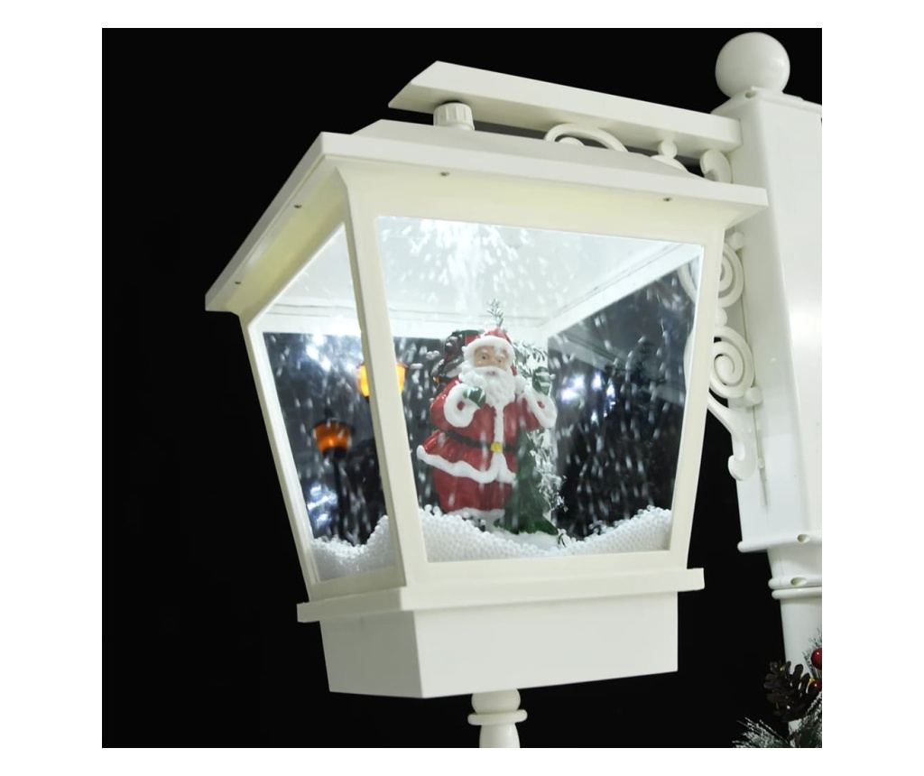 Ulična lampa s Djedom Božićnjakom, bijela/crvena, 81x40x188 cm, PVC - 9