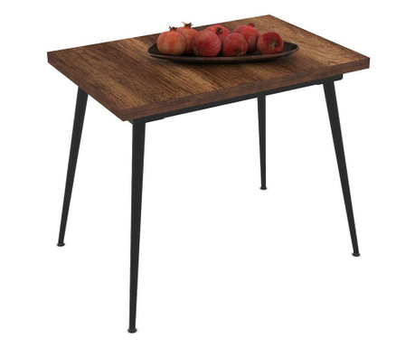 Bővíthető étkezőasztal tölgyszinű fekete lábakkal, 90/120 x 60cm - SAVOY
