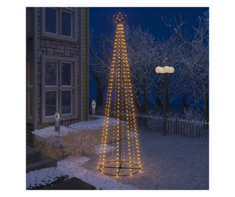 Decorațiune brad de Crăciun conic 400 LED alb cald 100x360 cm