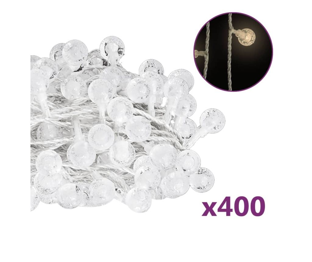 Svjetleća girlanda, 400 LED-ica, toplo bijelo, 8 funkcija, 40 m - 2