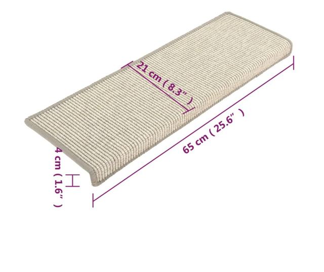 Koberce na schody samolepicí, 15 ks, stříbrné, 65x25 cm