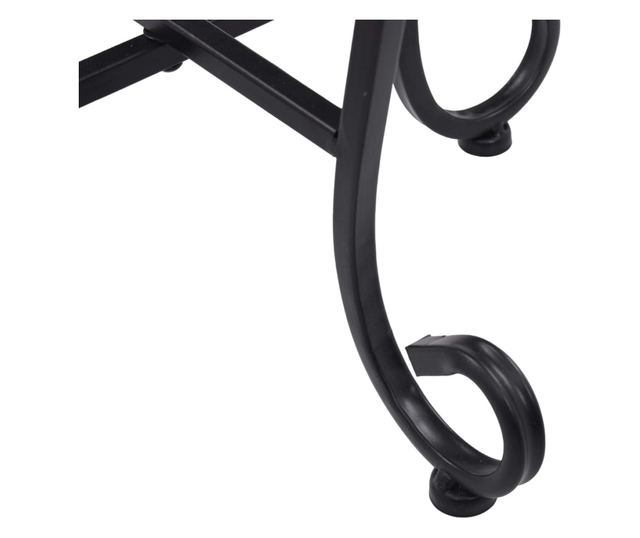 Mozaikni stolovi, 3 kom., crno-bijeli, keramika