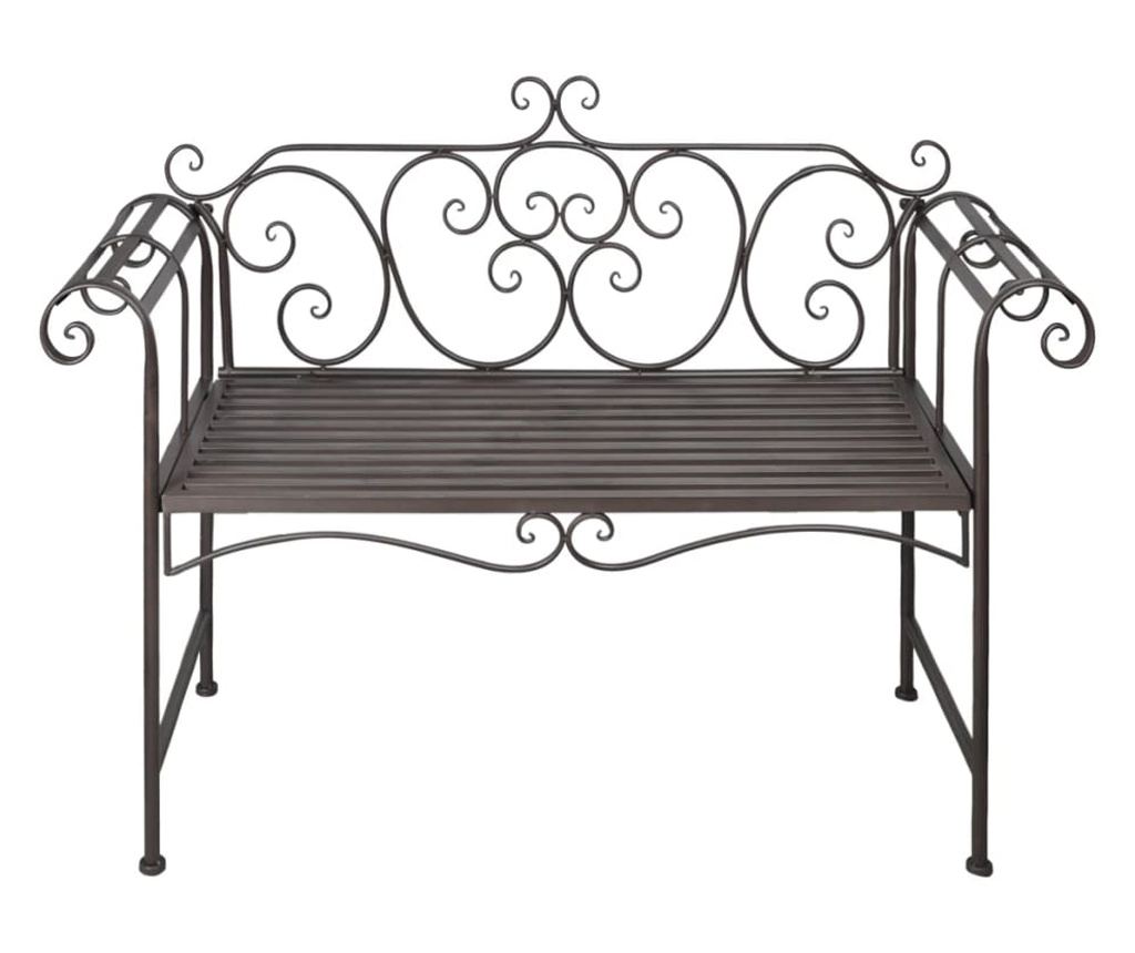 Vrtna klupa, staro smeđa, 132 cm, čelik - 2