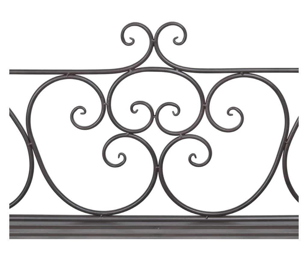 Vrtna klupa, staro smeđa, 132 cm, čelik - 4