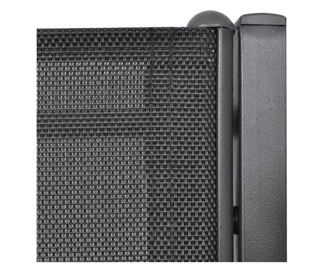 Vrtna klupa s 2 sjedala, crna, 131 cm, čelik i tekstilen