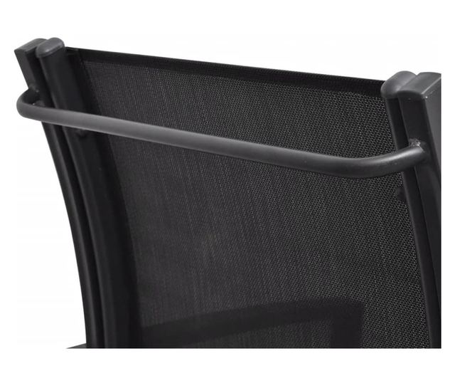 Vrtna klupa s 2 sjedala, crna, 131 cm, čelik i tekstilen