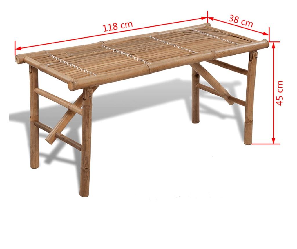 Sklopiva vrtna klupa, 118 cm, bambus - 4