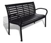 Vrtna klupa, crna, 125 cm, čelik i WPC thumbnail 1