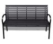 Vrtna klupa, crna, 125 cm, čelik i WPC thumbnail 2