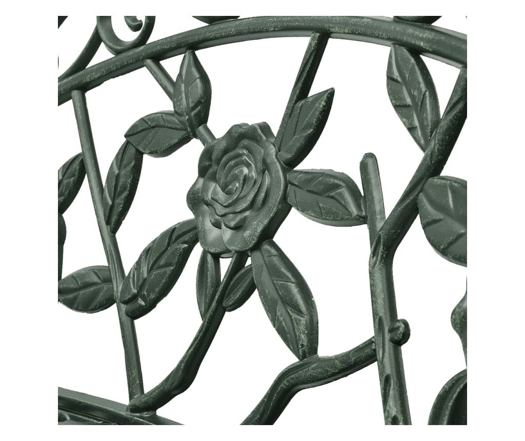 Bancă de grădină, verde, 100 cm, aluminiu turnat - 3