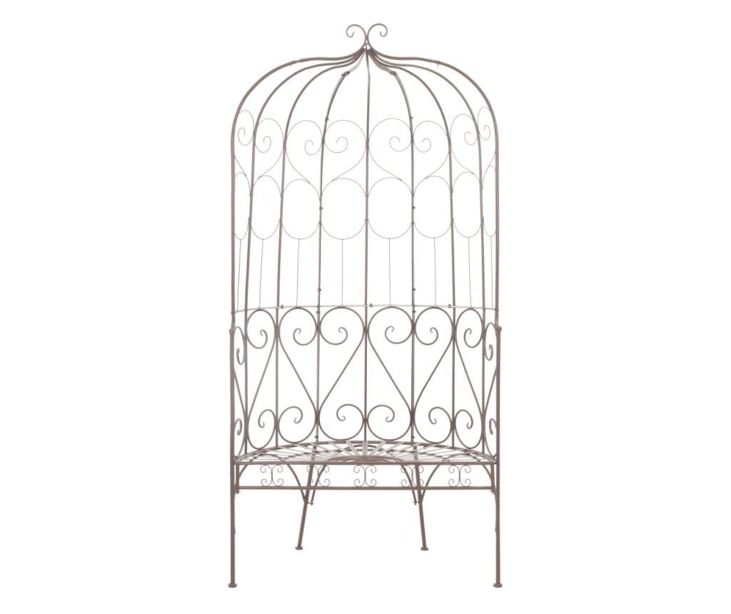 Vrtna klupa, bijela vintage, 95 cm, željezo - 2