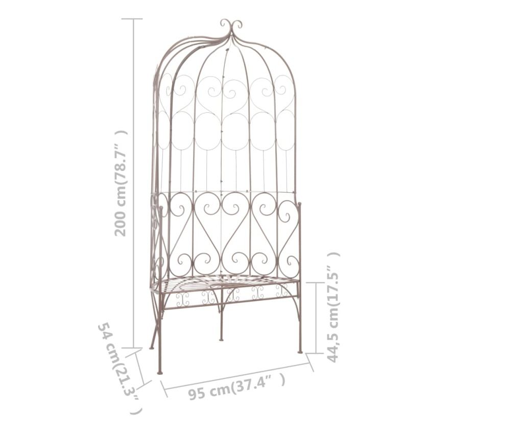 Vrtna klupa, bijela vintage, 95 cm, željezo - 6