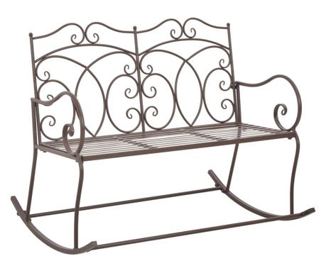 Bancă de grădină, maro vintage, 104 cm, fier