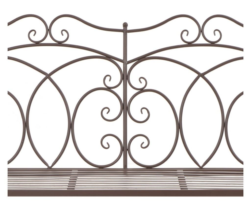 Vrtna klupa, vintage smeđa, 104 cm, željezo - 4