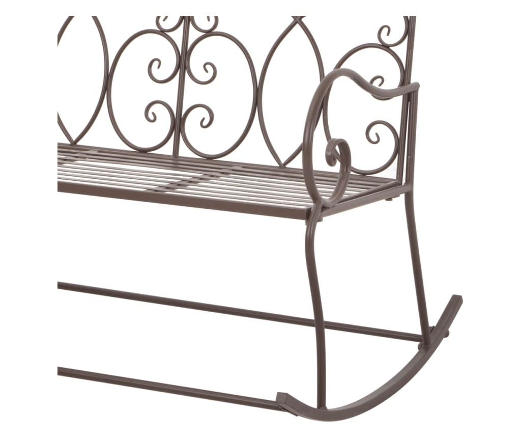 Vrtna klupa, vintage smeđa, 104 cm, željezo - 5