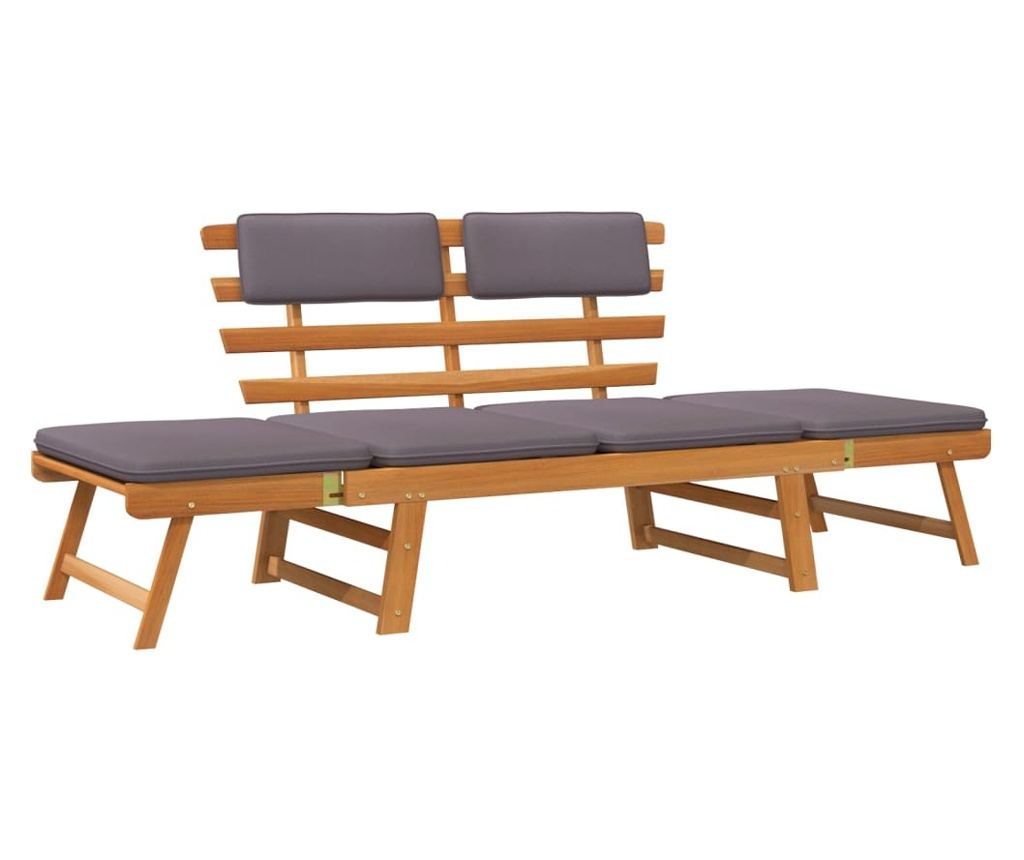 Vrtna klupa s jastucima 2-u-1, 190 cm, masivno drvo akacije - 2