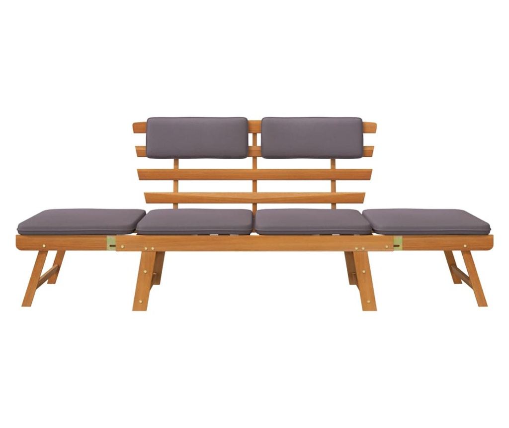 Vrtna klupa s jastucima 2-u-1, 190 cm, masivno drvo akacije - 3