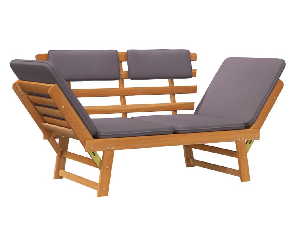 Vrtna klupa s jastucima 2-u-1, 190 cm, masivno drvo akacije - 5