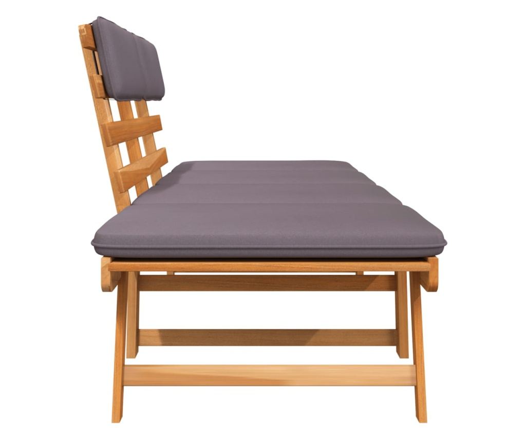 Vrtna klupa s jastucima 2-u-1, 190 cm, masivno drvo akacije - 7