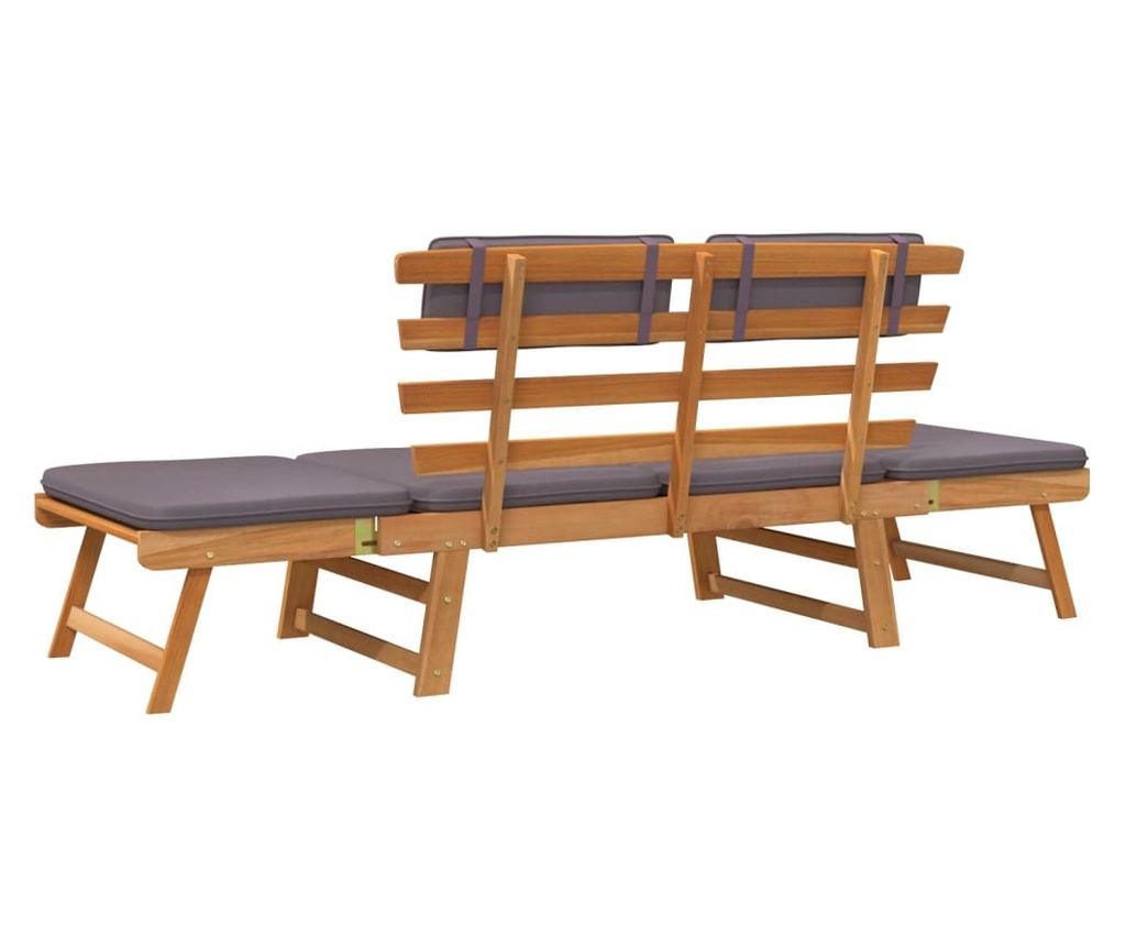 Vrtna klupa s jastucima 2-u-1, 190 cm, masivno drvo akacije - 8