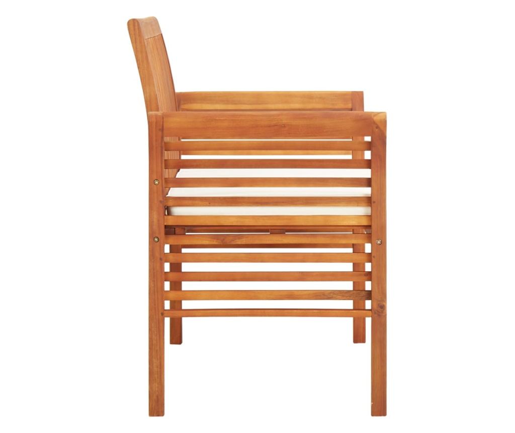 Vrtna klupa s 2 sjedala i jastukom, 120 cm, masivno drvo akacije - 3