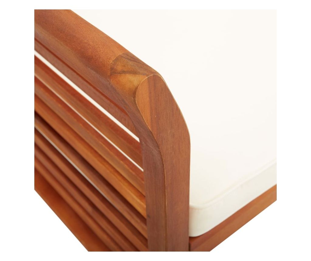 Vrtna klupa s 2 sjedala i jastukom, 120 cm, masivno drvo akacije - 6