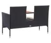 Vrtna klupa s malim stolom, 2 mjesta, crna, 143 cm, poliratan thumbnail 4