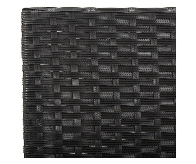 Vrtna klupa s jastucima, crna, 176 cm, poliratan