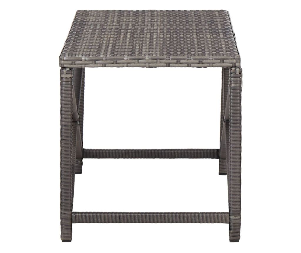 Vrtna klupa, siva, 80 cm, poliratan - 3