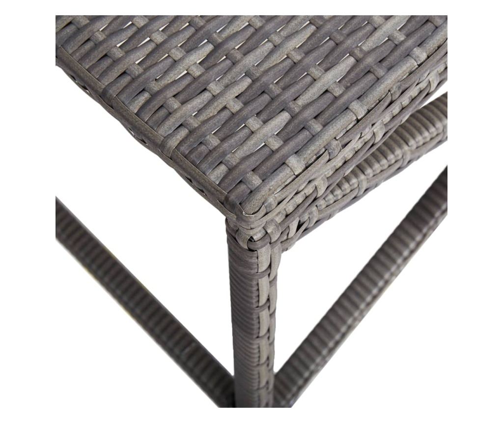 Vrtna klupa, siva, 80 cm, poliratan - 4