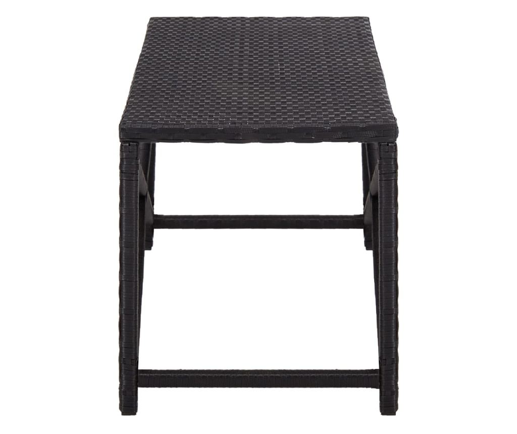 Vrtna klupa, crna, 120 cm, poliratan - 3