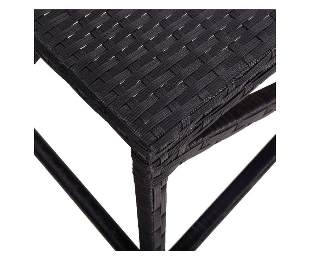 Vrtna klupa, crna, 120 cm, poliratan - 4