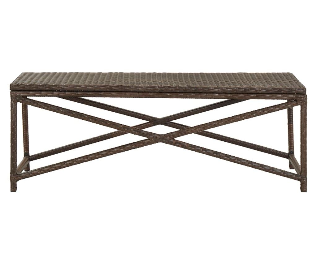 Vrtna klupa, smeđa, 120 cm, poliratan - 2