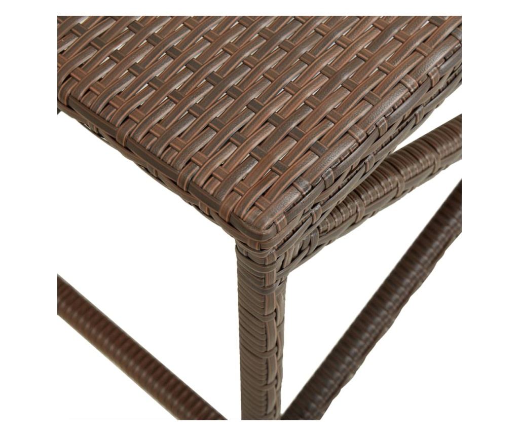 Vrtna klupa, smeđa, 120 cm, poliratan - 4