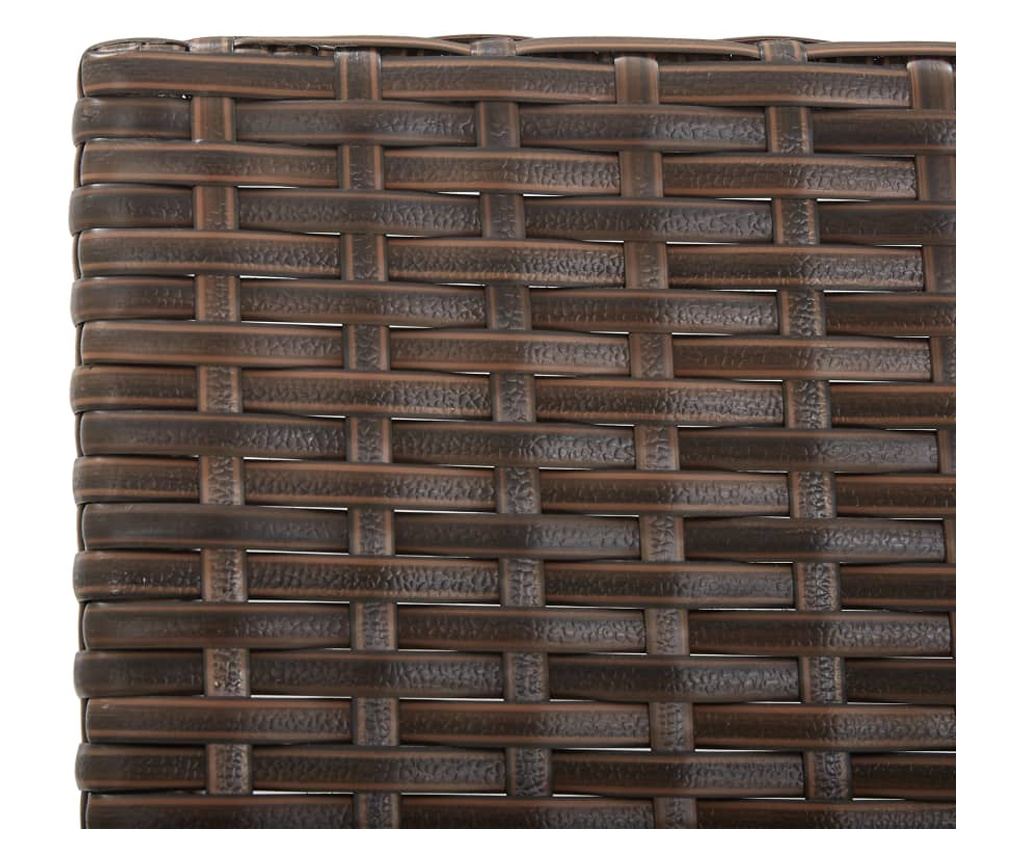 Vrtna klupa s jastucima, smeđa, 176 cm, poliratan - 8