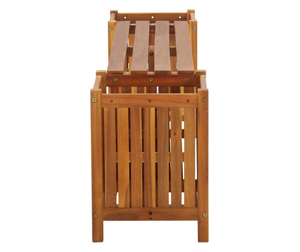 Vrtna klupa s 2 žardinjere, 150x30x40 cm, akacijevo drvo - 3