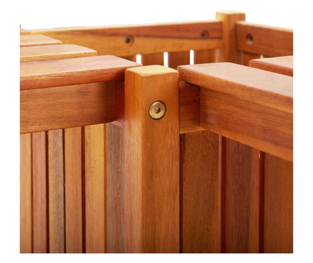 Kutna vrtna klupa s cvjetnjakom, 117x117x40 cm, akacija