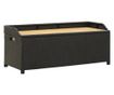 Vrtna klupa za pohranu, crna, 120 cm, poliratan thumbnail 1