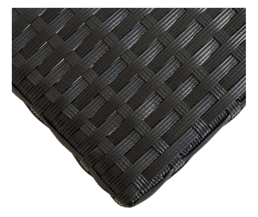 Vrtna klupa, crna, 80 cm, poliratan - 4