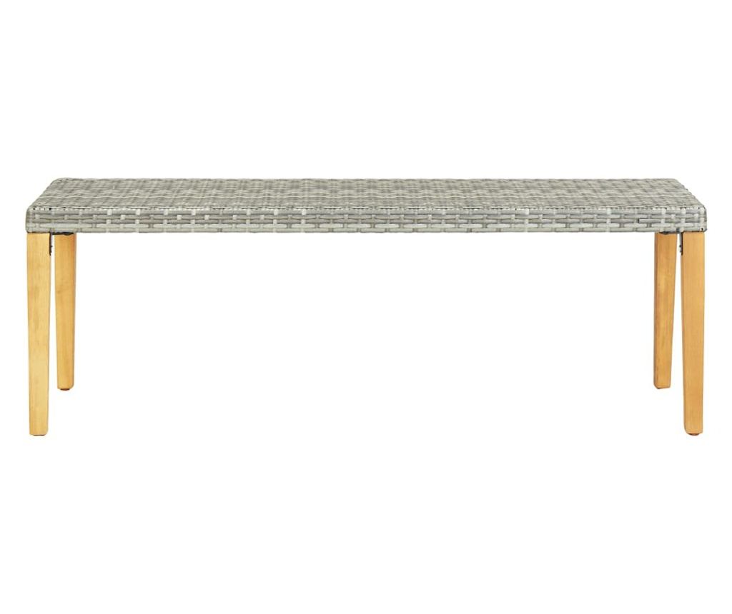 Vrtna klupa, siva, 80 cm, poliratan - 2