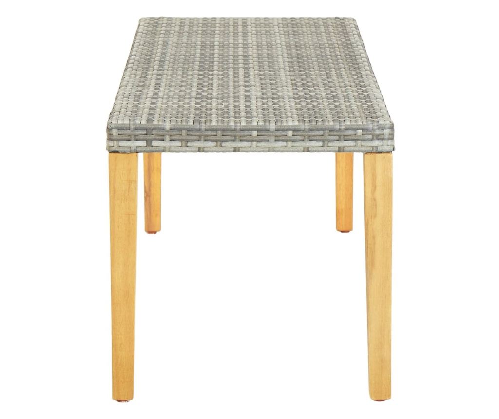 Vrtna klupa, siva, 80 cm, poliratan - 3