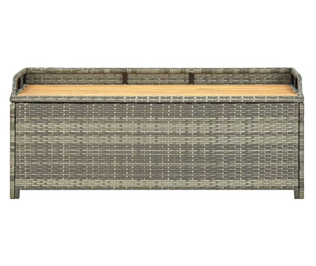 Klupa za pohranu za vrt, siva, 120 cm, poliratan